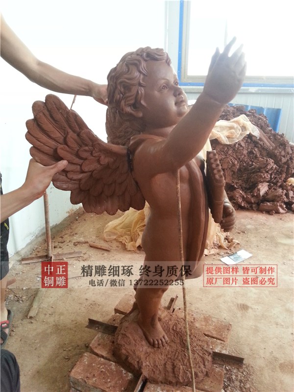 定做小天使銅雕塑