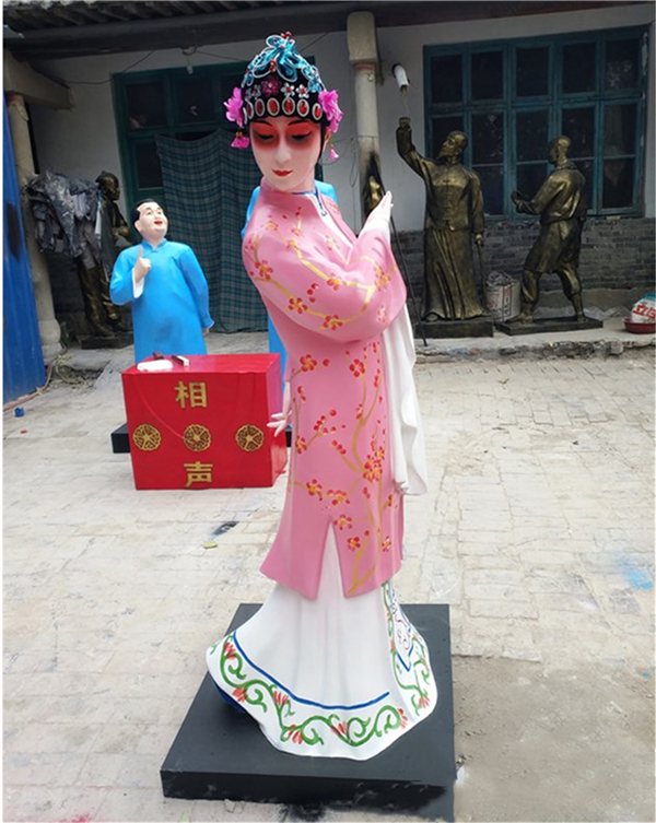 玻璃鋼唱戲雕塑