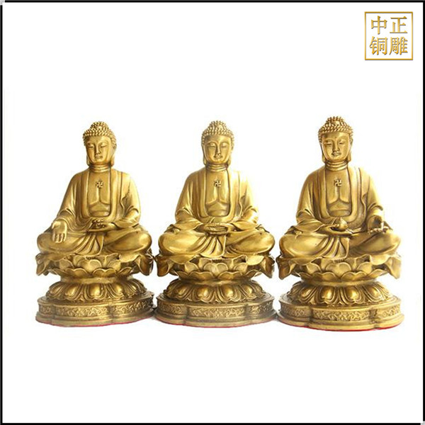 純銅三世佛像