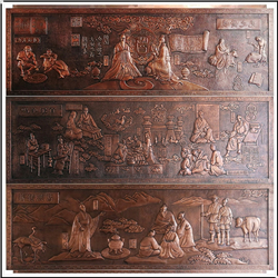 古代人物銅浮雕