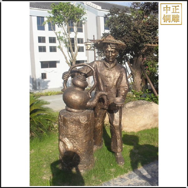 倒茶人物園林雕塑