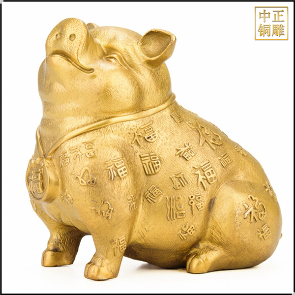 百福銅豬擺件