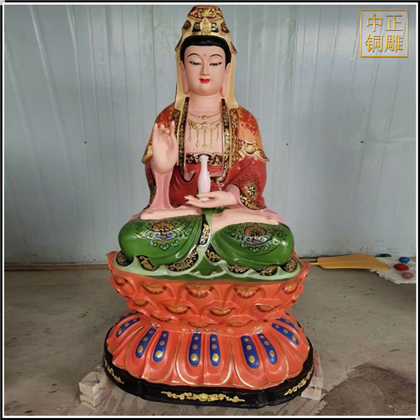 彩繪銅觀音菩薩像