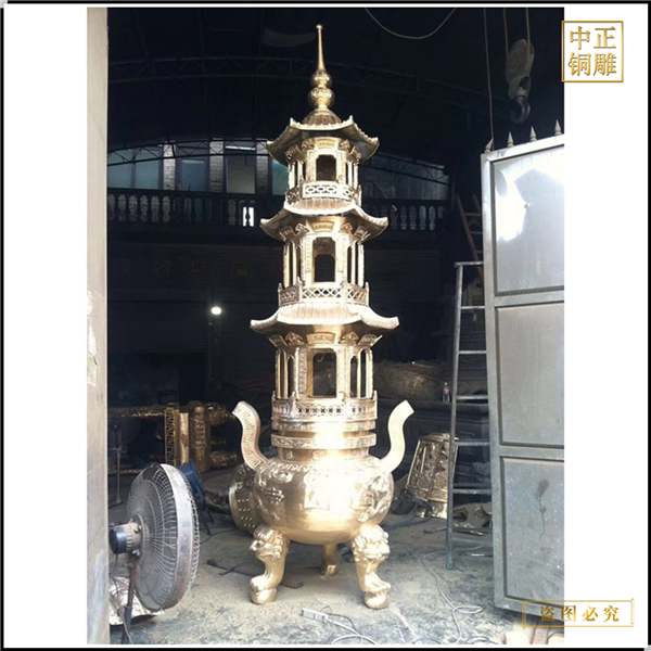 大型長方形銅香爐鑄造廠