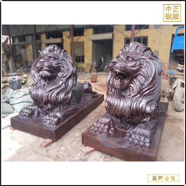 大型西方鎏金銅獅子雕塑報(bào)價