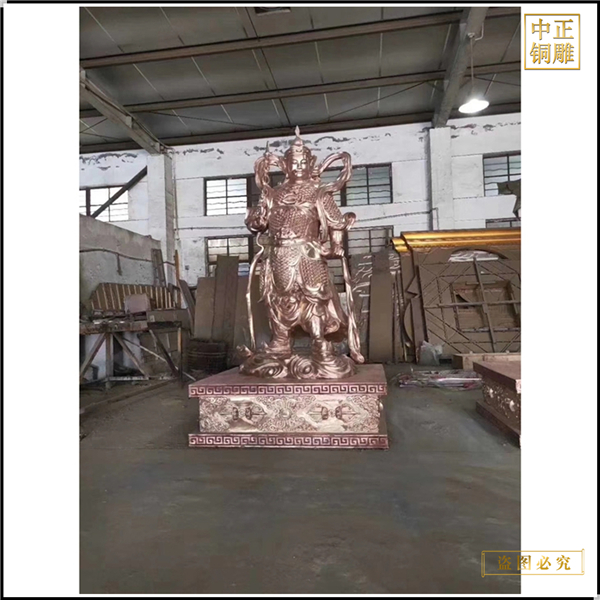 供奉韋陀銅佛像擺件