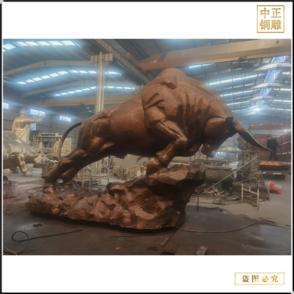 廣場公園商業(yè)街銅牛擺件鑄造