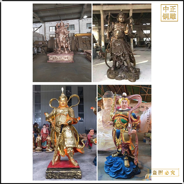 極彩九龍韋陀菩薩銅佛像廠家