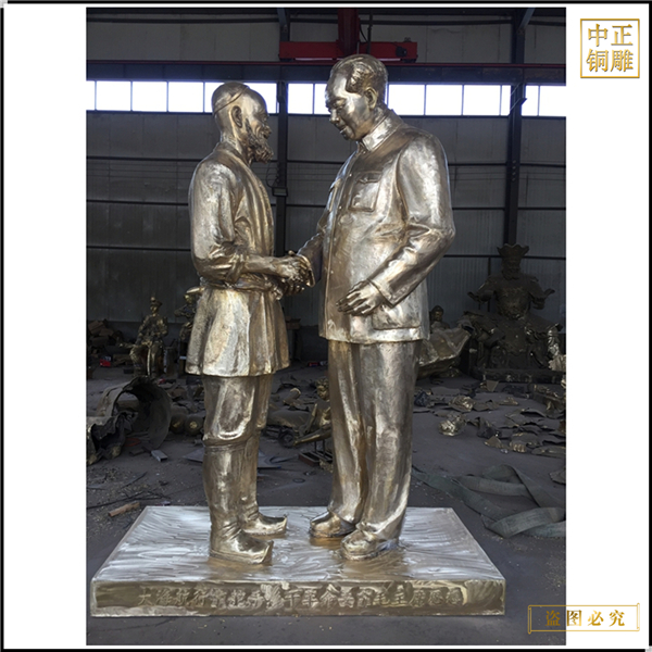 名人握手銅雕塑