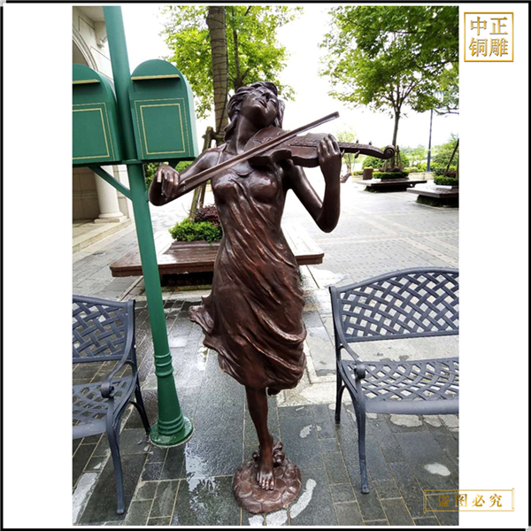 景觀拉琴人物雕塑銷售