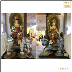 文殊銅像普賢銅像