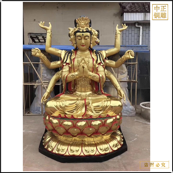 彩繪千手觀音菩薩銅像制作