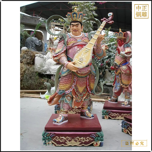 貼金彩繪2米四大天王銅佛像