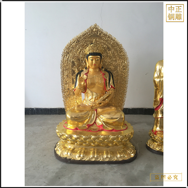 批發佛堂貼金西方三圣佛像