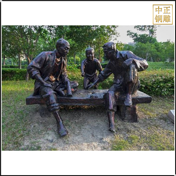 定做園林下棋人物雕塑