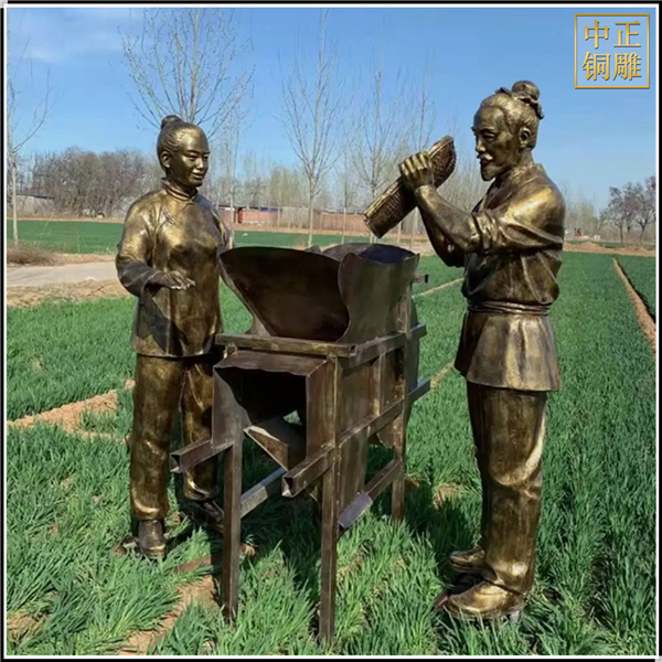 農民勞作人物銅雕塑