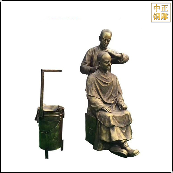古代理發(fā)人物景觀(guān)雕塑