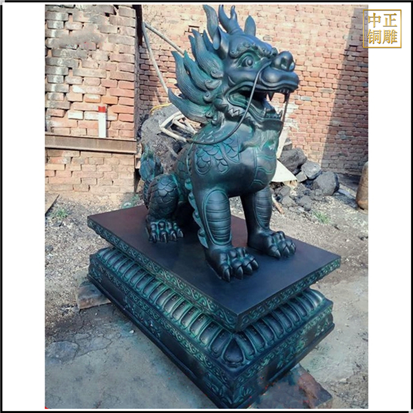 大型門(mén)口銅獬豸雕塑擺件鑄造廠