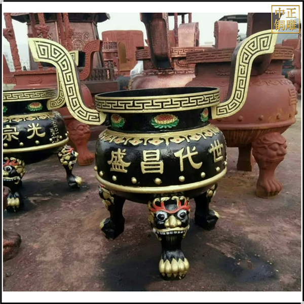 大型圓形銅香爐定制