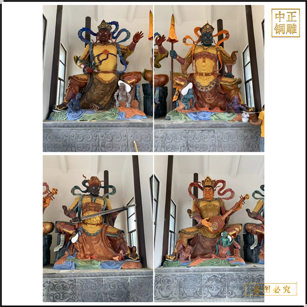 3米四大天王佛像銅雕