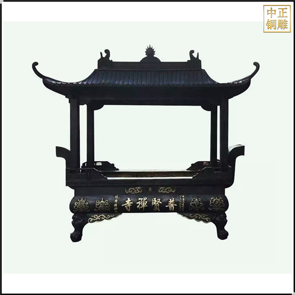 長方形帶蓋銅香爐定制