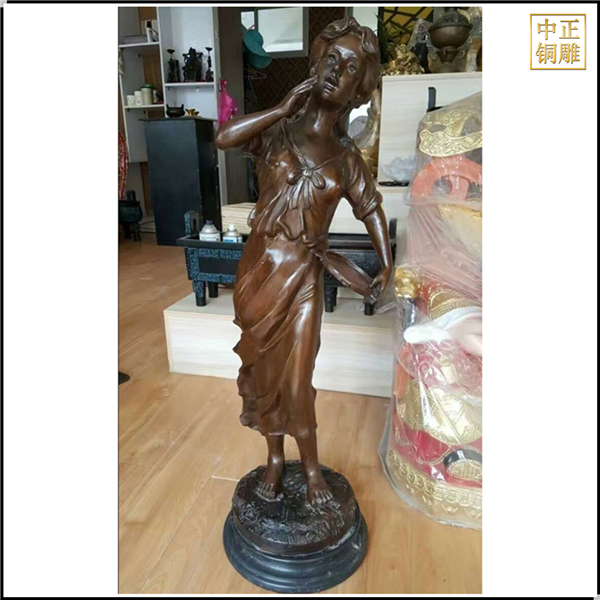 西方小女孩人物銅雕塑