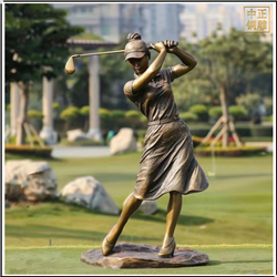打高爾夫人物銅雕塑